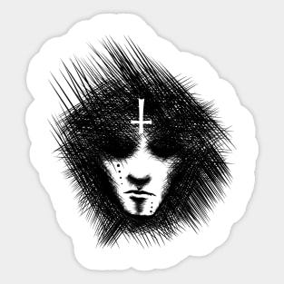 Inverted cross portrait Sticker